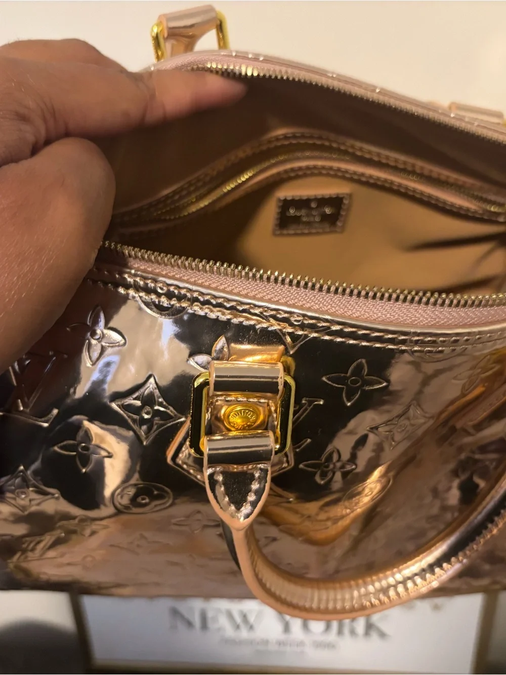Rose Gold Embossed Dome Satchel - Designer-Inspired Women’s Bag